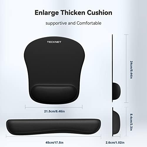 TECKNET Keyboard Wrist Rest and Mouse Pad Set with Wrist Support