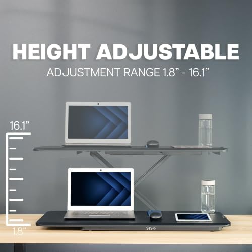 VIVO Black 36 in Single Top Standing Desk Converter, DESK-V036U