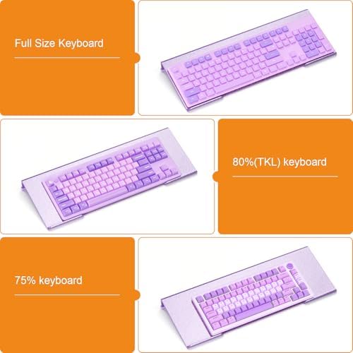 BEEGO Ergonomic Computer Keyboard Stand - Glitter Purple Acrylic Keyboard Riser Tilted Keyboard Holder Keyboard Tray with Purple Non-Slip Strip for Easy Typing at Home School Office Desk Accessories