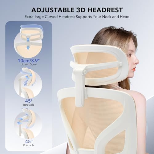 Ergonomic Office Chair Mesh – Adjustable Lumbar 3D Armrests High-Back Desk