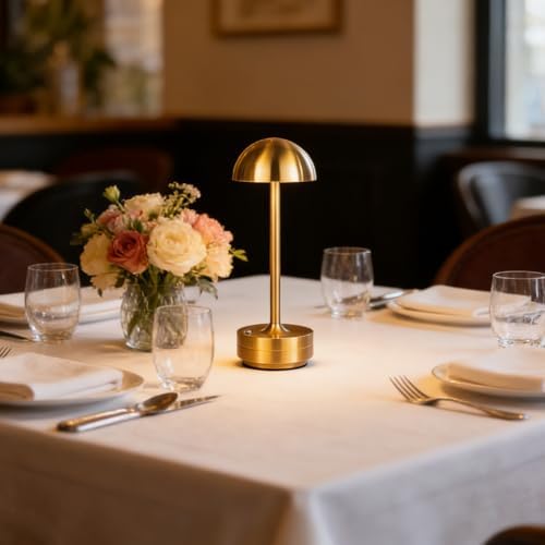 Cordless LED Table Lamp Rechargeable Table Lights Outdoor Gold