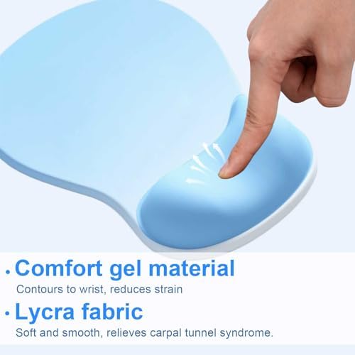 Ergonomic Mouse Pad with Gel Wrist Support, Comfortable Wrist Rest Mousepad with Non-Slip PU Base for Pain Relief, Desk, Home & Office(Sky Gradient)