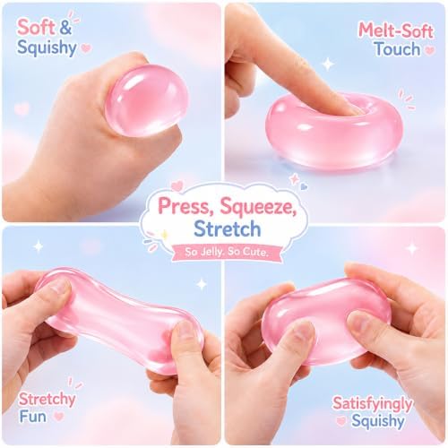 Coconut Oil Squishy Stress Ball, No Rebound Sensory Fidget Toys-Pink