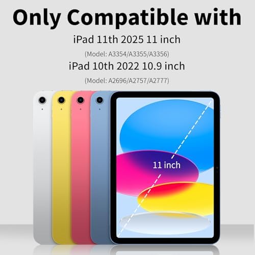 JKSML for iPad(A16) 11th/10th Generation Case with Keyboard, Round Key