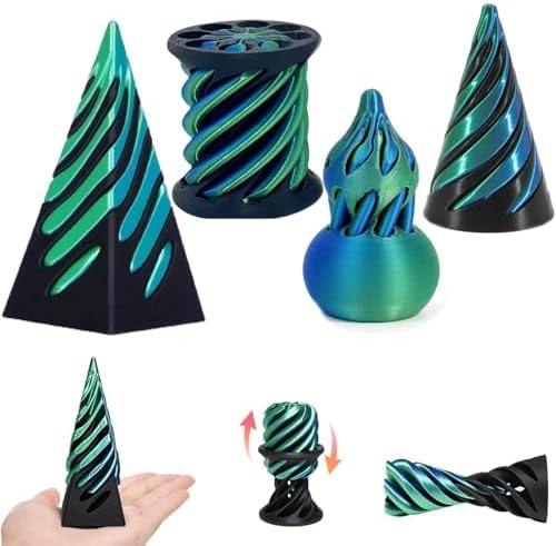4 Pc Spiral Cone Fidget Toy, Optical Illusion Smooth 3D Printed Fidget Toys