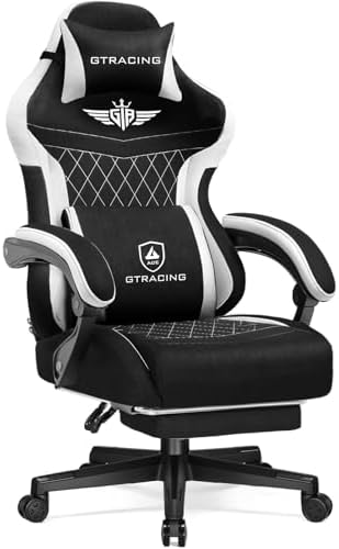 GTPLAYER Gaming Chair with Foot Rest & Pocket Spring Cushion, Ergonomic High Back Computer Desk Chair with Headrest & Lumbar Support for Back Pain Relief, Lividity