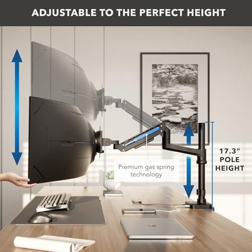 Mount-It! Ultrawide Monitor Arm, Pole Mount, 17-49" Screens, 44 lbs, VESA