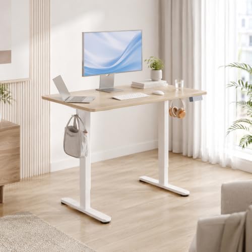 Claiks Electric Standing Desk, 48x24 Inch, Nature