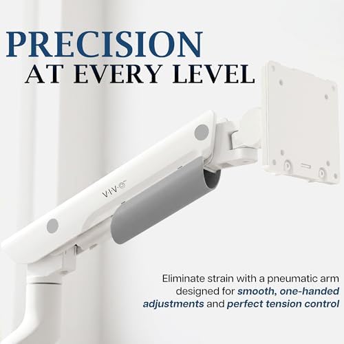 VIVO PRO Heavy Duty, Premium Ultra-Wide Monitor Tension Arm, Up to 57 inch Screens, Holds 59.4 lbs, Desk Mount Monitor Stand for Ultrawides, White, PRO-ST157W