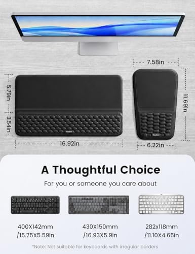 Vaydeer Keyboard Stand and Mouse Pad Set, Soft Memory Foam Wrist Rest