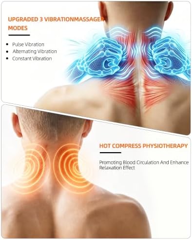 3 in 1 Cordless Heated Neck Massager Pillow for Deep Tissue