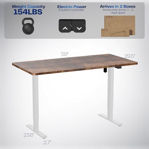 VIVO Rustic Vintage Brown 60 x 30 in Standing Desk, DESK-KIT-0W6N