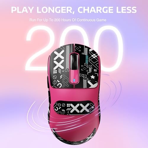 ATTACK SHARK X3 49g Lightweight Wireless Gaming Mouse, Berry&Tape