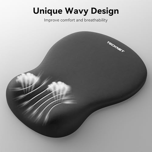 TECKNET Ergonomic Mouse Pad with Wrist Rest, Smooth Surface & Non-Slip Base