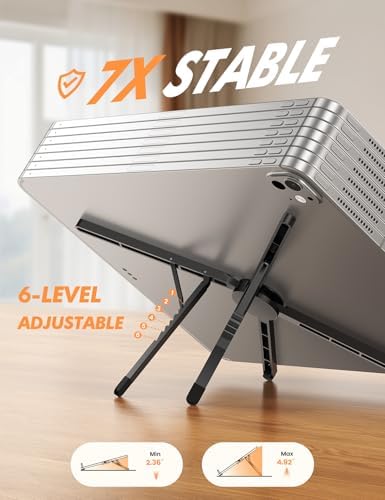 Lamicall Portable Laptop Stand for Desk Travel 0.47in Ultra-Slim Non-Magnet
