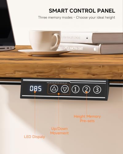 Standing Desk, 55 × 24 Inches Electric Height Adjustable, Home Office