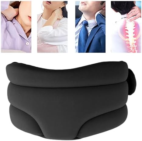 Neck Brace for Neck Pain and Support, Soft Neck Support Brace for Sleeping, Adjustable Cervical Collar Keep Vertebrae Stable and Aligned, Relief of Cervical Spine Pressure (Black)