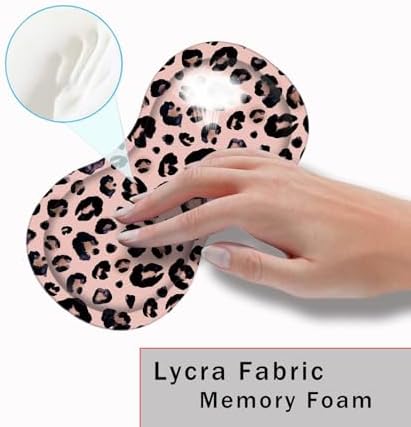 Mouse Pad with Wrist Support + Desk Mat + Coaster 3 in 1 Set, XXL Large Gaming Mousepad Ergonomic Mouse Pads for Desk Computer Laptop Office,Cute Leopard