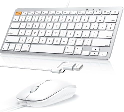OMOTON Wired Keyboard and Mouse Combo for Mac(MacOS 11.3+),Easy Plug & Play