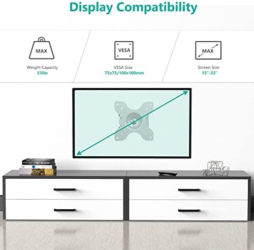 WALI TV Wall Mount Articulating 15 inch Arm, 2 Pack for Monitor TV, White
