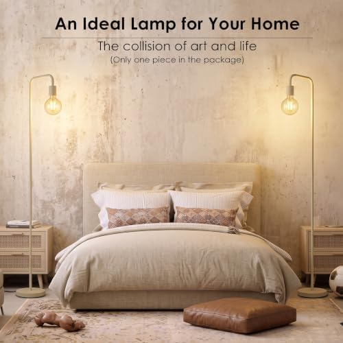 BoostArea Kahki Floor Lamp 63 inch, Modern Cute Floor Lamp, Metal Standing Lamp, E26 Socket, On/Off Footswitch, ETL Listed, Tall Thin Skinny Cool Kids Lamp for Living Room, Bedroom Decor, Minimalist