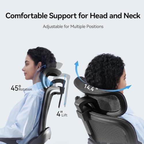 SIHOO B100 SE Office Chair, Desk Chair with Adaptive Lumbar Support & 2D Flip-up Armrests, 135° tilt Soft Memory Foam Erogonomic Chair for Home Office,Hold 300 LBS, 2 Packs, Jet Black
