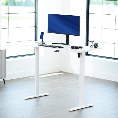 VIVO White 63 x 32 in Standing Desk, DESK-KIT-1W1W