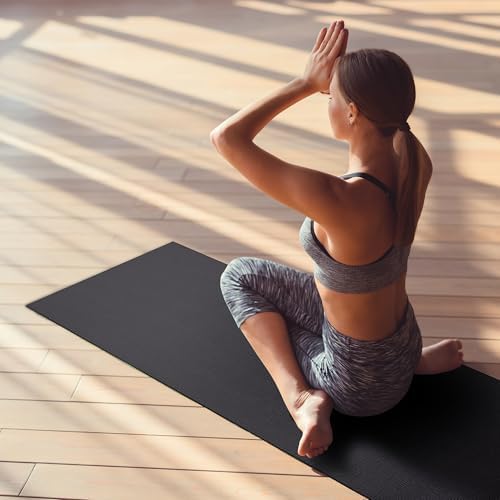 Fitvids All Purpose 1/4-Inch High Density Anti-Tear Exercise Yoga Mat with Carrying Strap with Optional Yoga Blocks, Multiple Colors