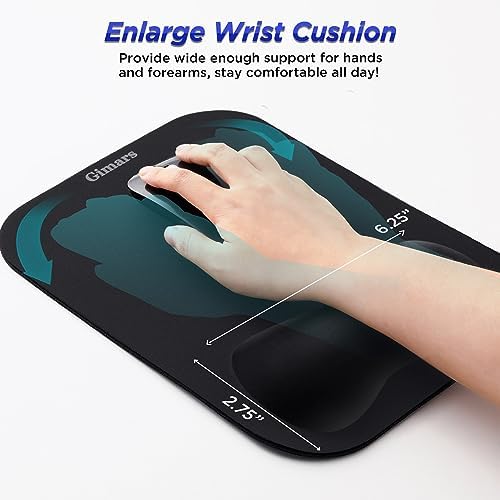 Gimars Large Smooth Superfine Fibre Memory Foam Ergonomic Mouse Pad Wrist Rest Support Mousepad with Nonslip Base for Laptop, Computer, Gaming&Office