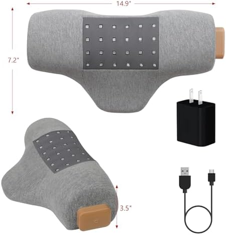 Portable Red Light Therapy Neck Pillow with Infrared, Cervical Spine Pain Relief for Joint Stiffness, Cordless for Home & Travel