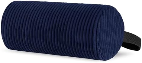 HIGOGOGO Lumbar Roll Lumbar Support Pillow for Office Chairs, Cars, and Gaming Chairs, Back Cushion with Washable Cover & Adjustable Strap to Relieve Back Pain and Improve Posture, 11"x6"x5", Navy