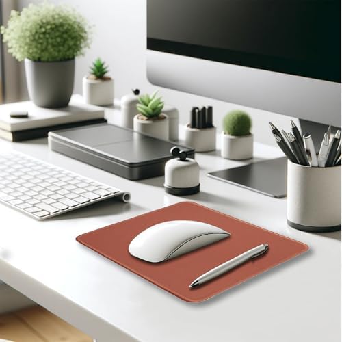 Brown Office/Gaming Mouse Pad, 10.2 x 8.2 Inches Cute Stitched Desk Mat
