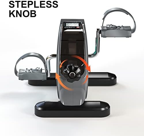 Under Desk Bike Pedal Exerciser Portable Mini Home Exercise Bike with 5LBS Flywheel Sitting Peddler Exerciser for Seniors Legs and Arms Trainer Physical Therapy Equipment Fitness Exercise Bicycle