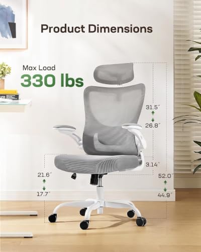 Marsail Ergonomic Office Chair with 3D Armrests, Pack of 2