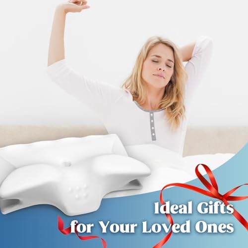 Cervical Pillow for Neck Pain Relief, Cooling Contour Memory Foam Pillows Support Odorless Ergonomic Neck Pillow Adjustable Orthopedic Bed Pillow for Side Back Stomach Sleeper with Pillowcase,White