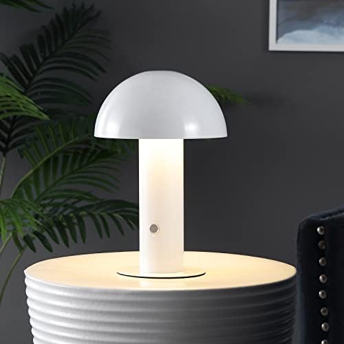 JONATHAN Y Boletus Mushroom Desk Lamp 10.75" Metal LED, White