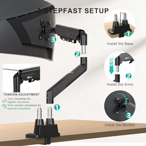 WALI Adjustable Dual Monitor Arm for 13-43 inch Screens, 22 lbs per Arm