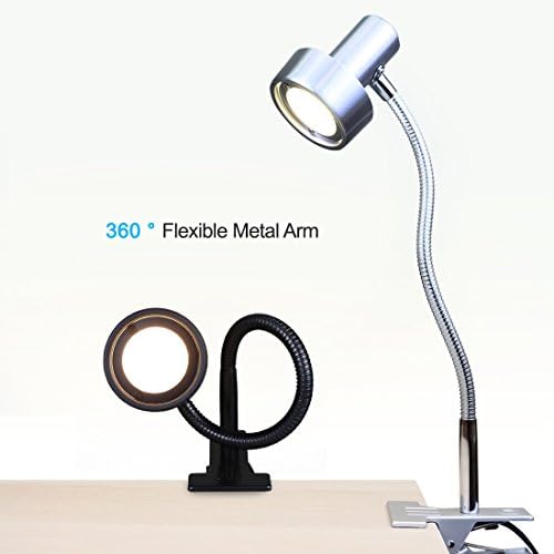 O’Bright Luxor - Dimmable LED Desk Lamp with Gooseneck (Black-Clip on)