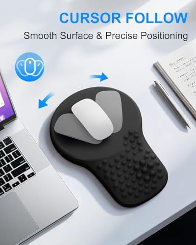 Ergonomic Mouse Pad with Wrist Rest Support, Mousepad for Carpal Tunnel Pain Relief, Memory Foam with Massage Design, Non-Slip Base for Office, Home, Gamming
