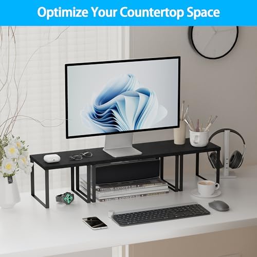 Golener Countertop Shelf, Kitchen Counter Organizer, Adjustable, Stackable