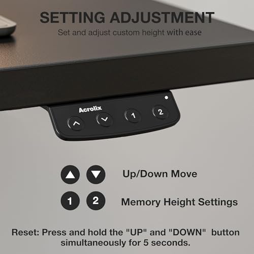 Acrolix 40x24 Electric Standing Desk with Cable Net, Black