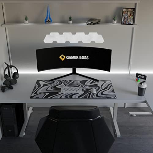 Gamer Boss - Gaming Mouse Pad - 48 x 24 Inches - 4mm Thick with Stitched Edges, Non-Slip Rubber Base, Premium Cloth Mousepad, Desk Mat for Laptop, Keyboard, Computer & PC (Mega, Swirl)
