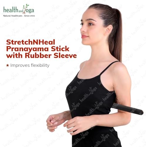 HealthAndYoga™ StretchNHeal Collapsible Multi-Use Wooden Yoga Stick - Regular and XL - Portable Posture Corrector Pole, Stretch Mobility Stick, Physical Workout Exercise Dowel