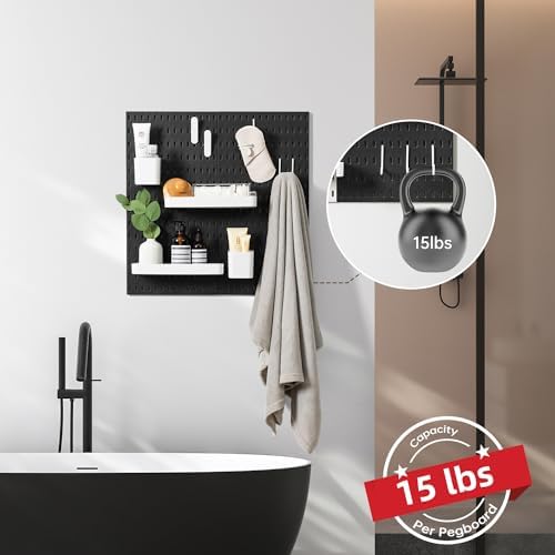 VUSIGN Pegboard Combination Wall Organizer Kit 22" x 22", Black
