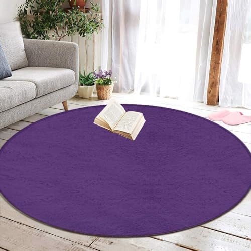 Highly Premium Quality Floor Mat, Office Chair Decor Mat, Room Sofa Yoga Soft Round Carpet Purple, 60inch