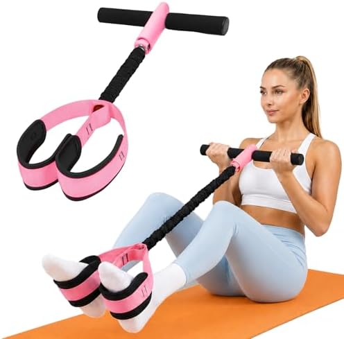 Pedal Resistance Band with Handles, 6-Tubes Natural Rubber Exercise Band