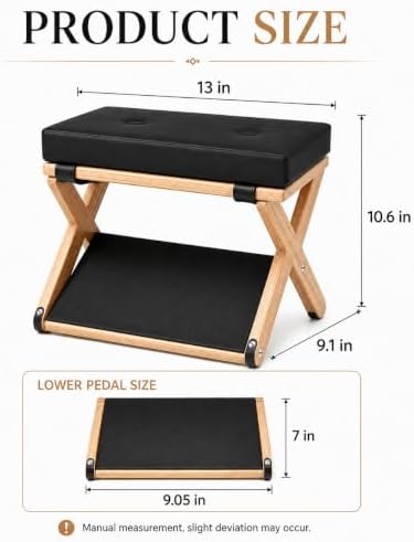 Wooden Foot Rest Under Desk for Office, Ergonomic Under Desk Footrest with Double Step & Non-Slip Surface, Foot Stool for Home, Study & Gaming – Enhances Posture, Ideal for Work