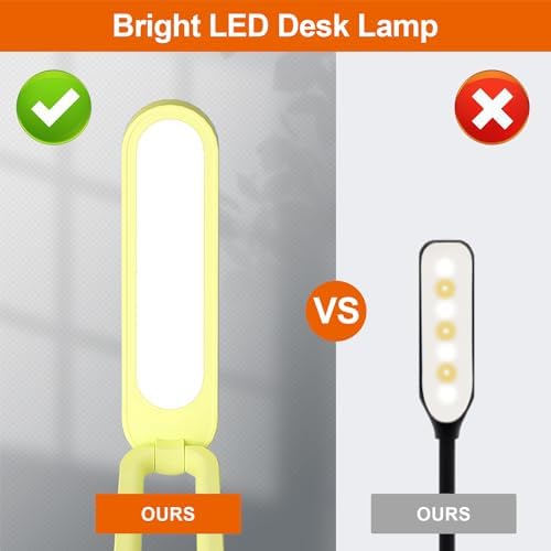 Giryuhd LED Desk Lamp for Office Home & Battery Operated Lamp Rechargeable Lamp Foldable & Portable Light, LED Desk Light Strip, 3 Brightness Dimmable Small Desk Lamp Reading Lamp (Yellow)