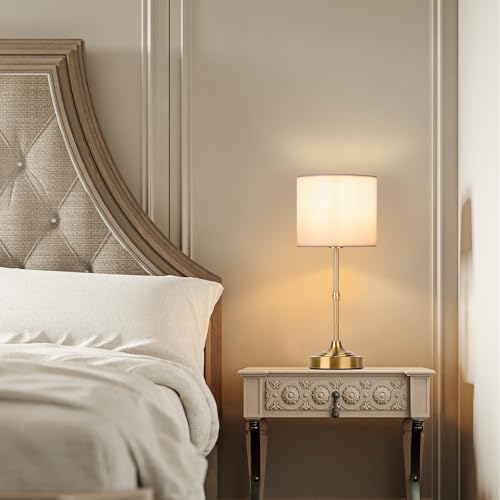 HAPYGI Portable Cordless Table Lamp,Built-in 5200mAH Rechargeable Battery, Dimmable Touch Wireless Light, Bed Side Metal Desk Lamp，Restaurant/Bedroom/Bar/Coffee/Night Light (Antique Brass)