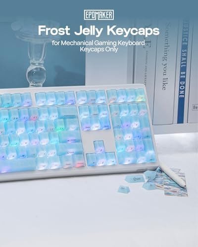 EPOMAKER Frost Jelly Keycaps Set, 126 Keys Forged Carbon Fiber Keycaps